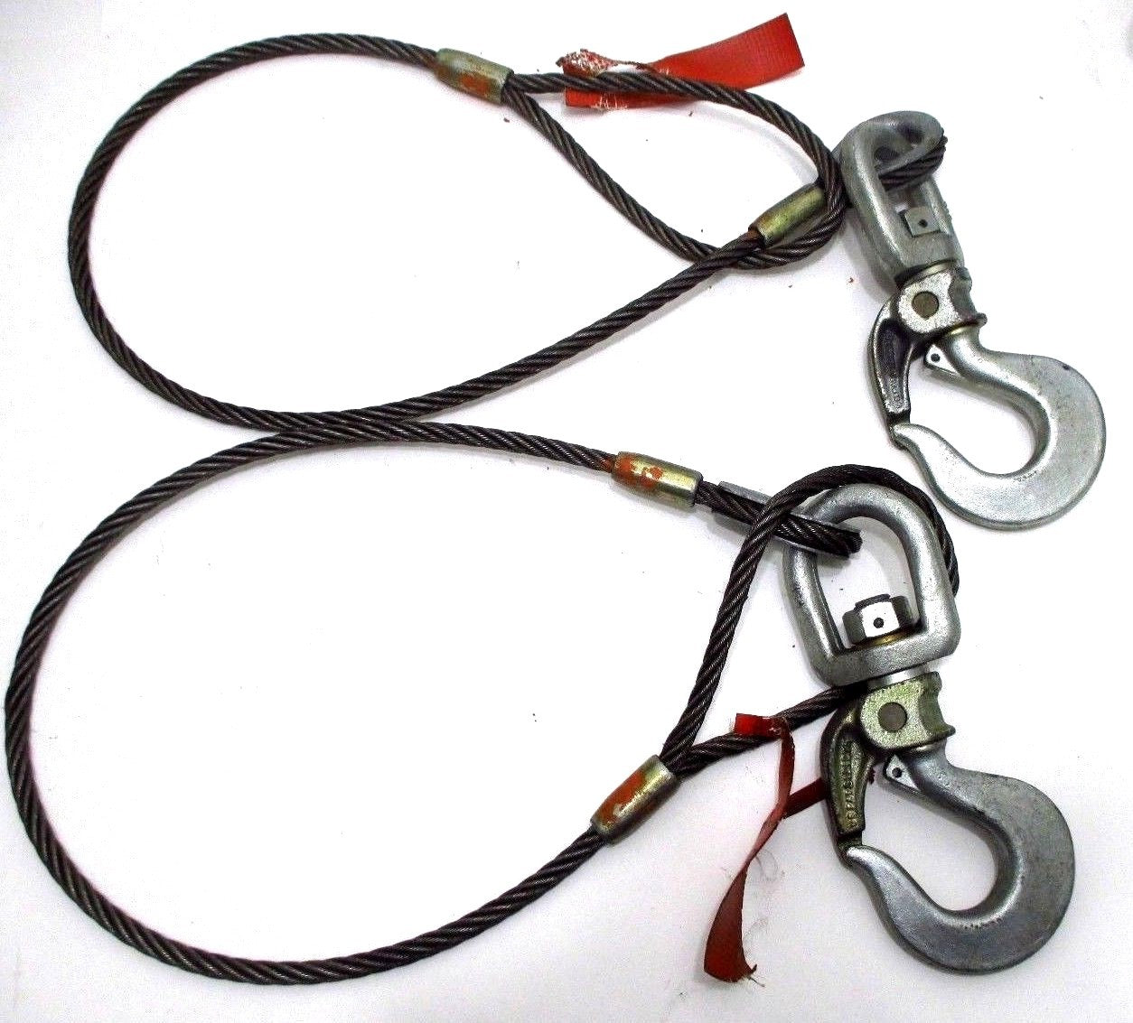 LOT of 2 LIFTALL Slings 3/8 x 4 FT 6 x 19 Crosby Swivel BL5A-2.3T BL-5A Hook USA
