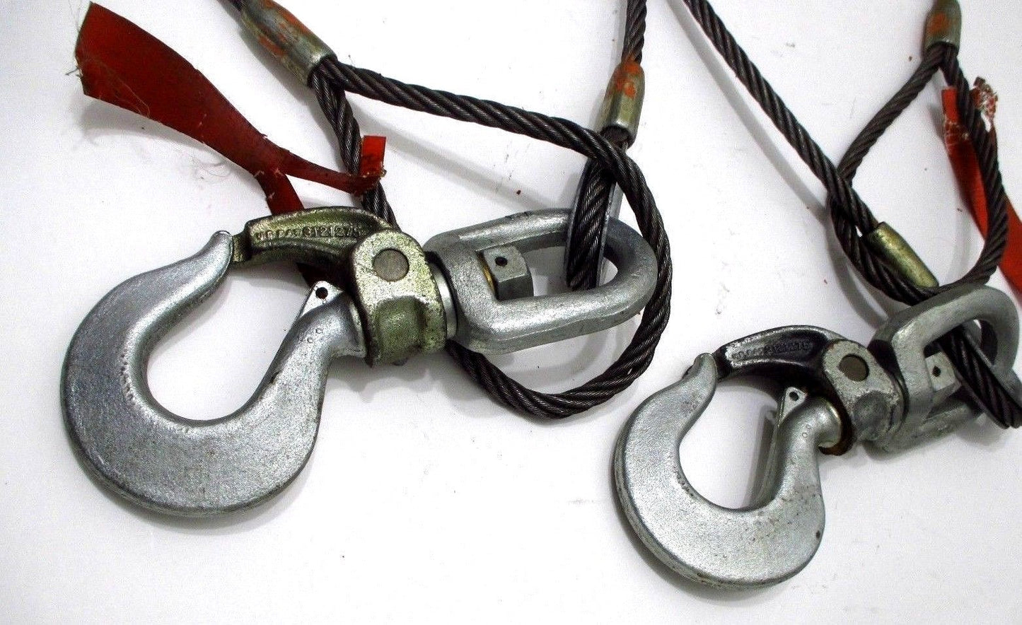 LOT of 2 LIFTALL Slings 3/8 x 4 FT 6 x 19 Crosby Swivel BL5A-2.3T BL-5A Hook USA