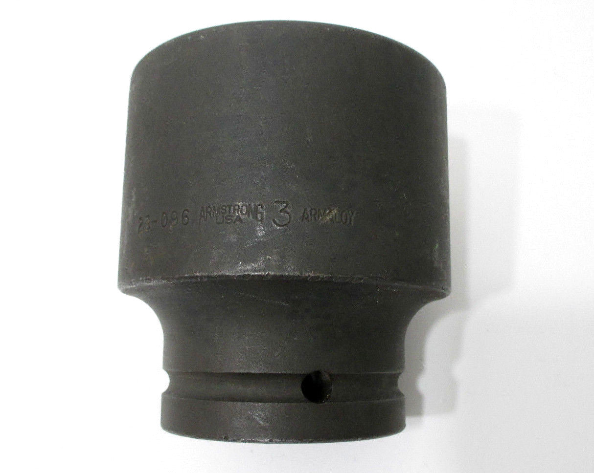 Armstrong 3 in. Impact Socket 1-1/2" Drive 23-096 6-Point 3" Made in USA