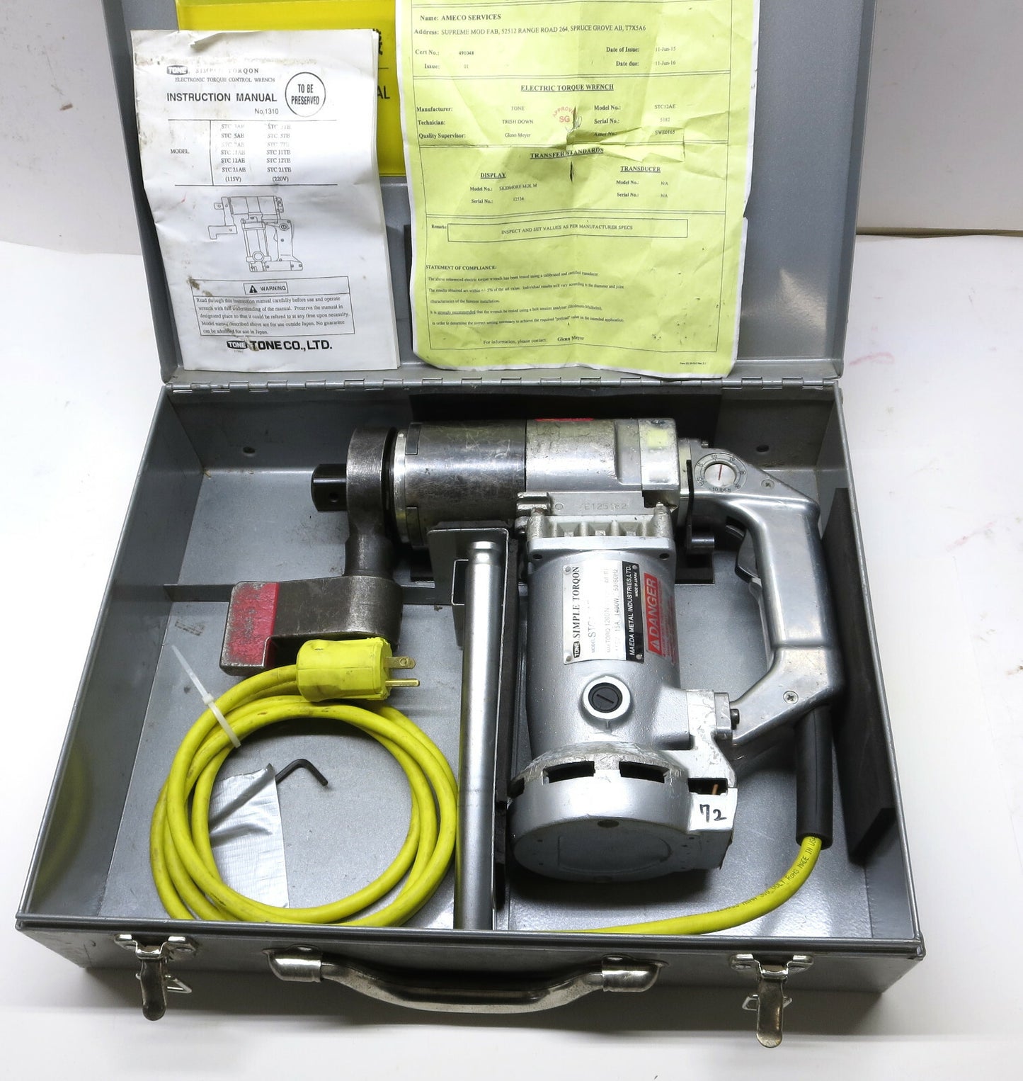 TONE STC12AE 1" Drive Torque Control Wrench Electric 115v 370 - 900 FT LBS