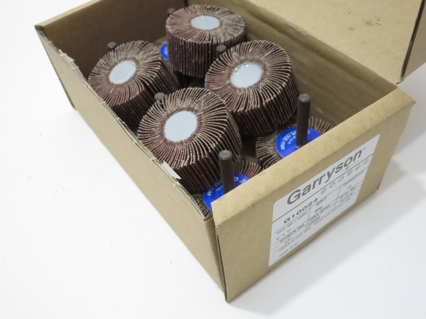 Garryson G10024 2" x 1" Premium Flap Wheel 80 Grit BOX of 10 Premium MADE IN NL