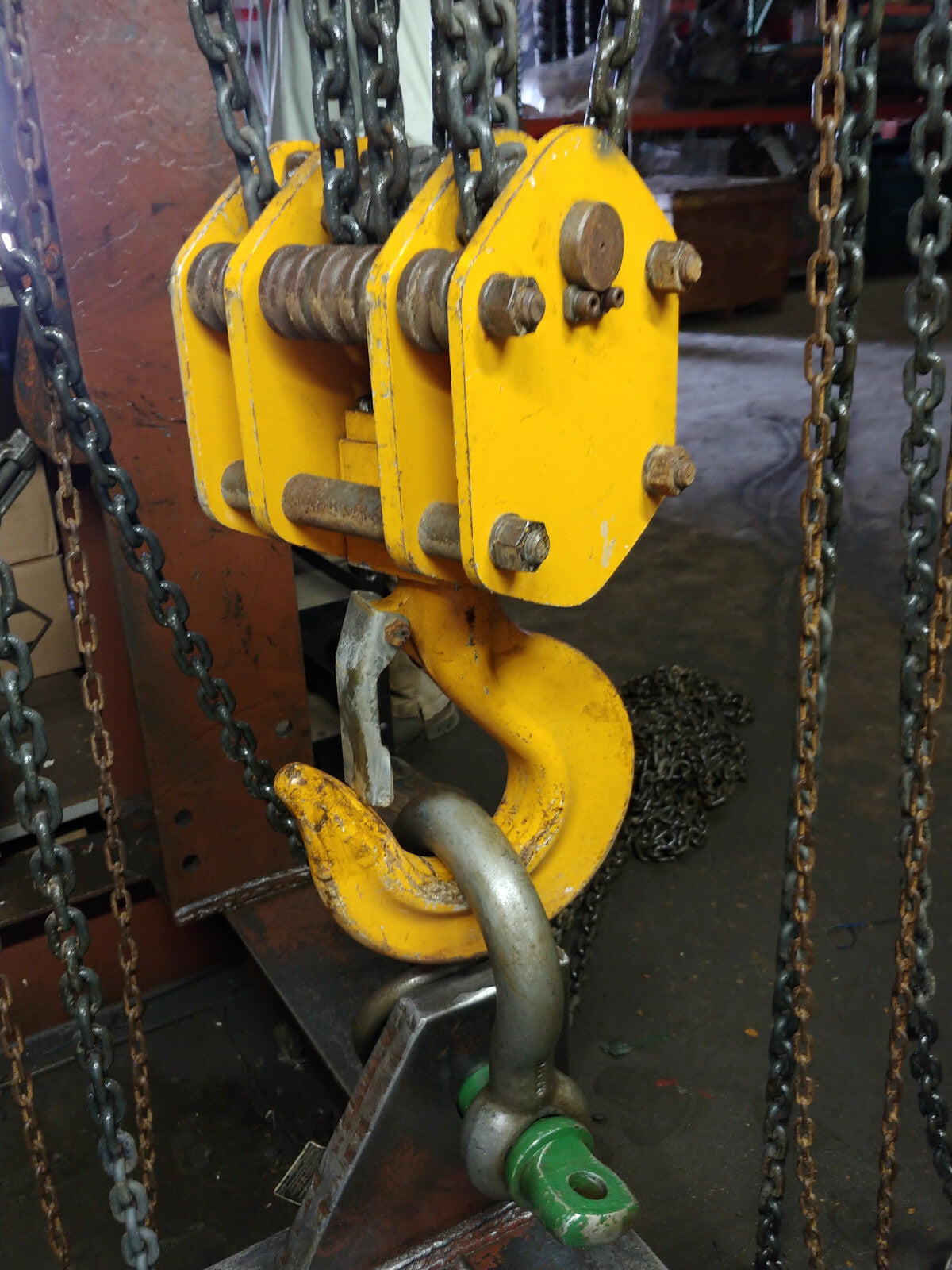 1 ea. Harrington CB200-20 20-Ton Chain Hoist with 20' Lift W/ Load Cert