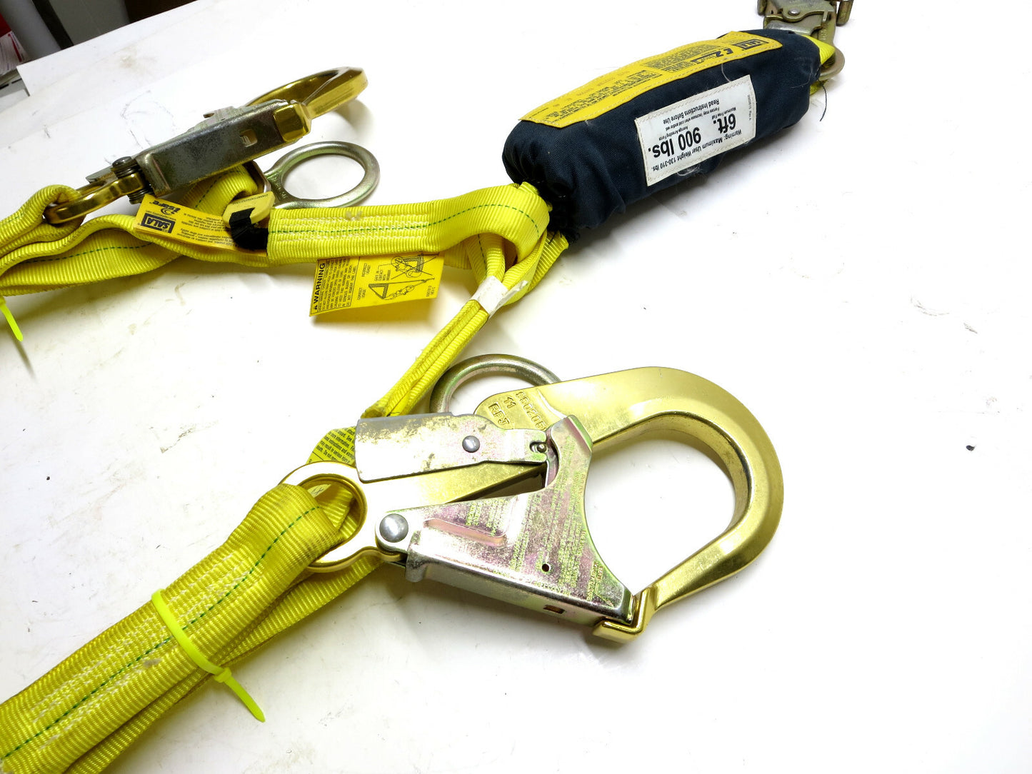 DBI-SALA EZ STOP II Twin Leg Shock Absorbing Lanyard 1241219 Aluminum Hooks