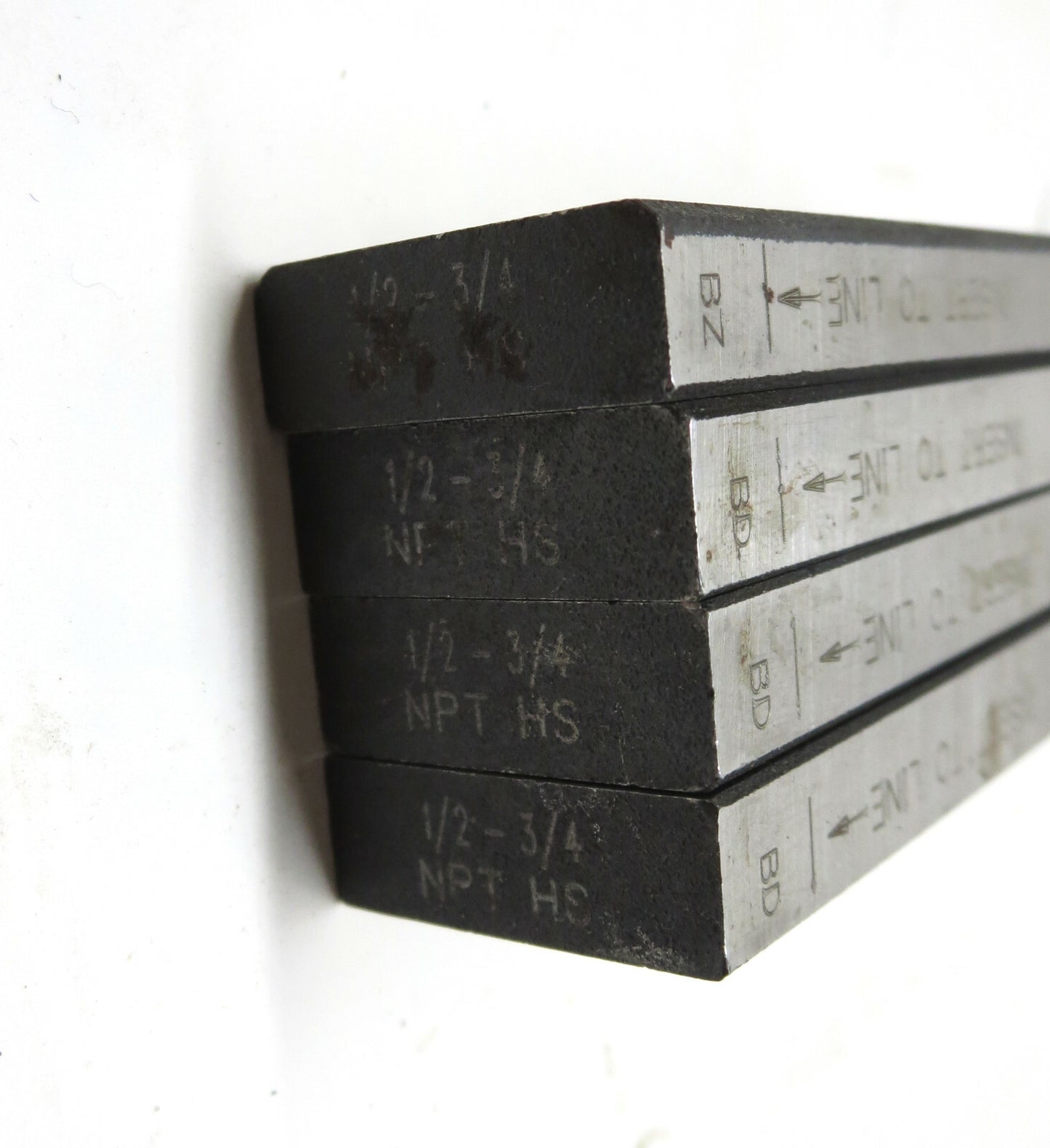 RIDGID 1/2 - 3/4 in. NPT HS Threading Dies LOT OF 4 (1 Duplicate) # 1, 2, 2, 4