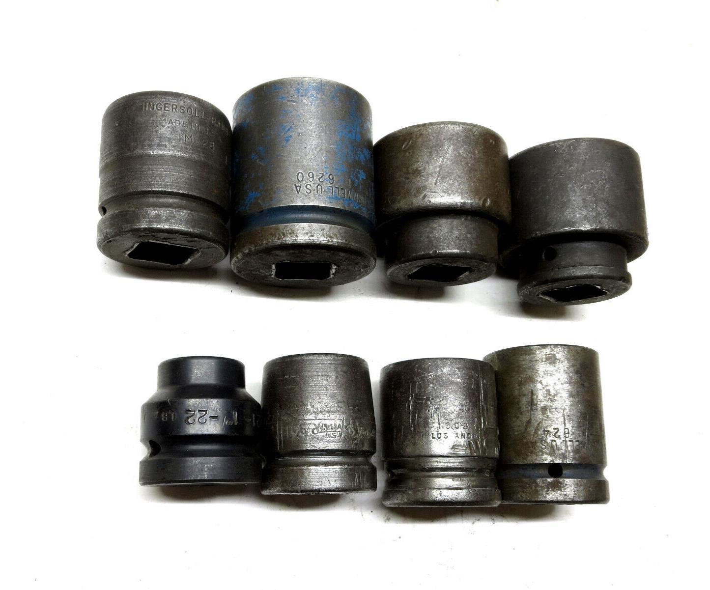 8-PC Impact Socket Set 1" Drive Domestic 1" - 2" Various Sizes Made in USA