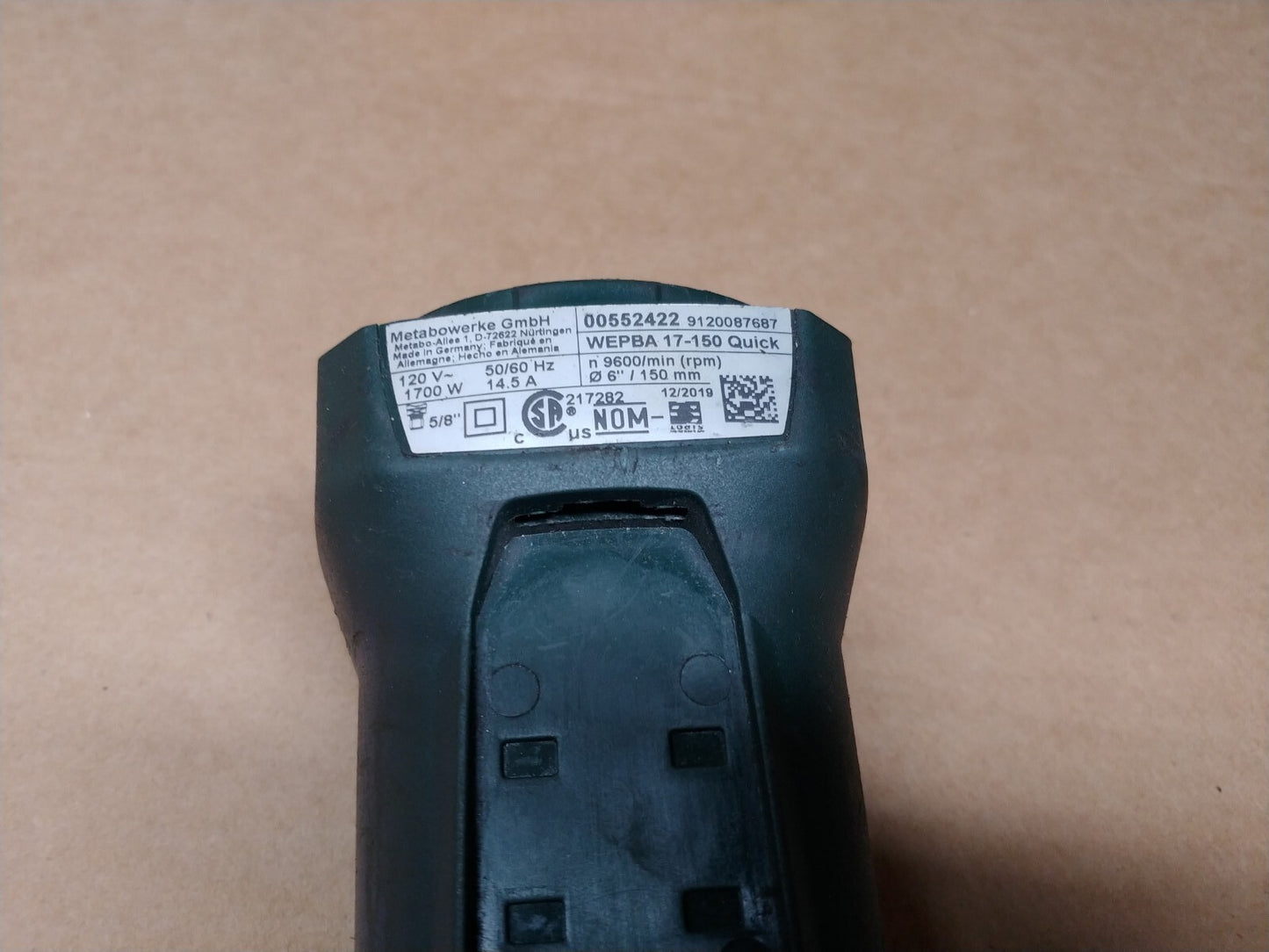 Metabo WEPBA 17-150 Quick DS Angle Grinder Part MOTOR HOUSING 315013710