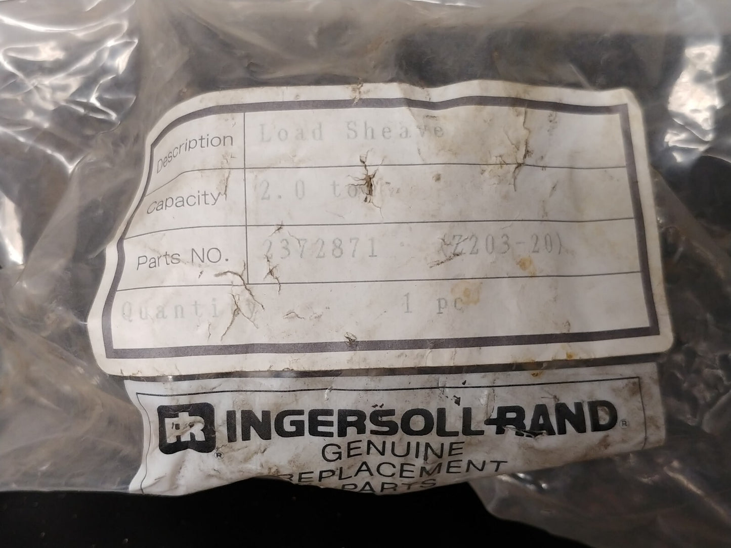 Ingersoll Rand 2372871 Load Sheave 2 ton Capacity New in Package for VL2 Hoists