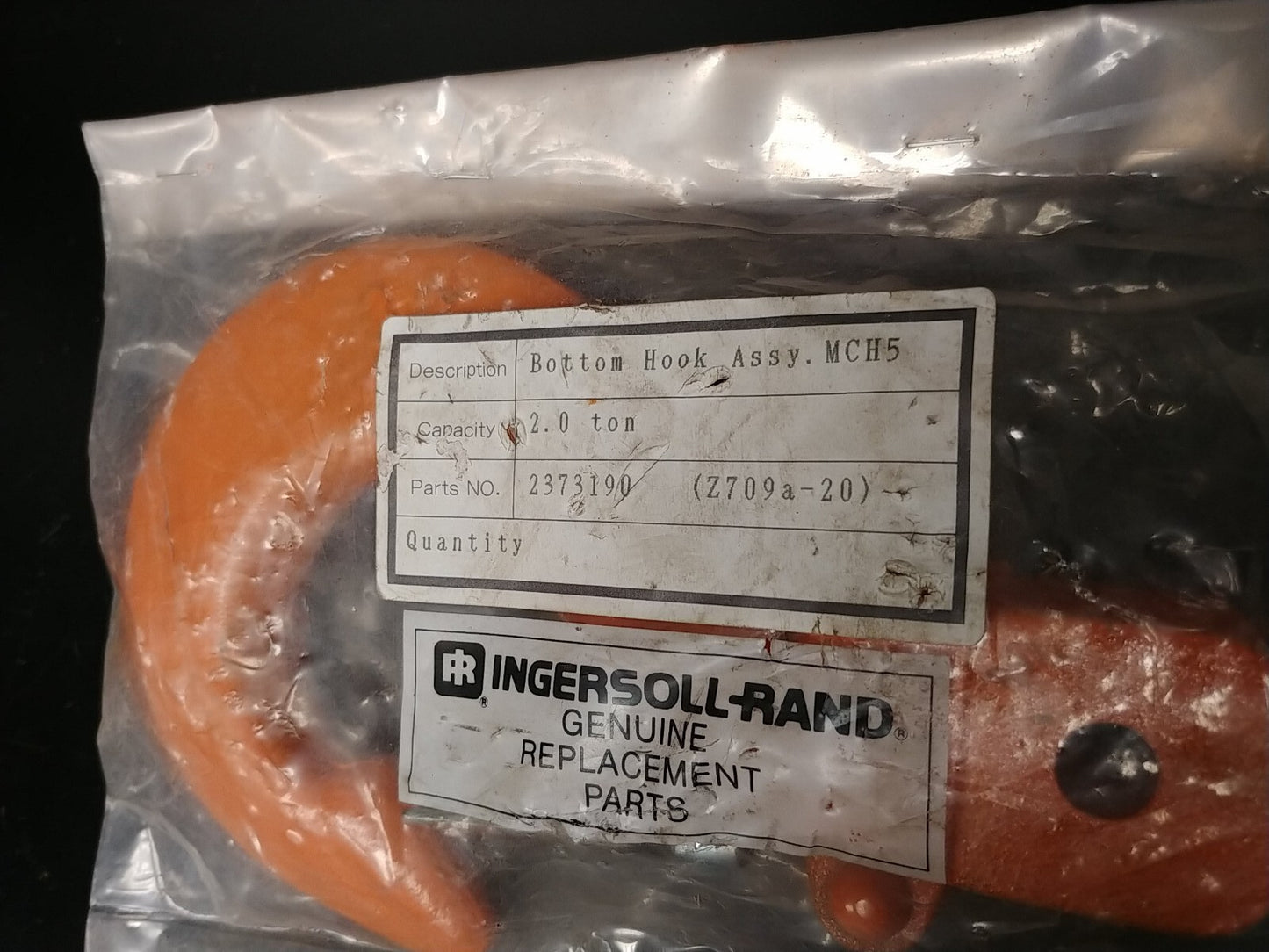 Ingersoll Rand 2 Ton Chain Hoist Bottom Hook P/N 2373190 IR MCH5