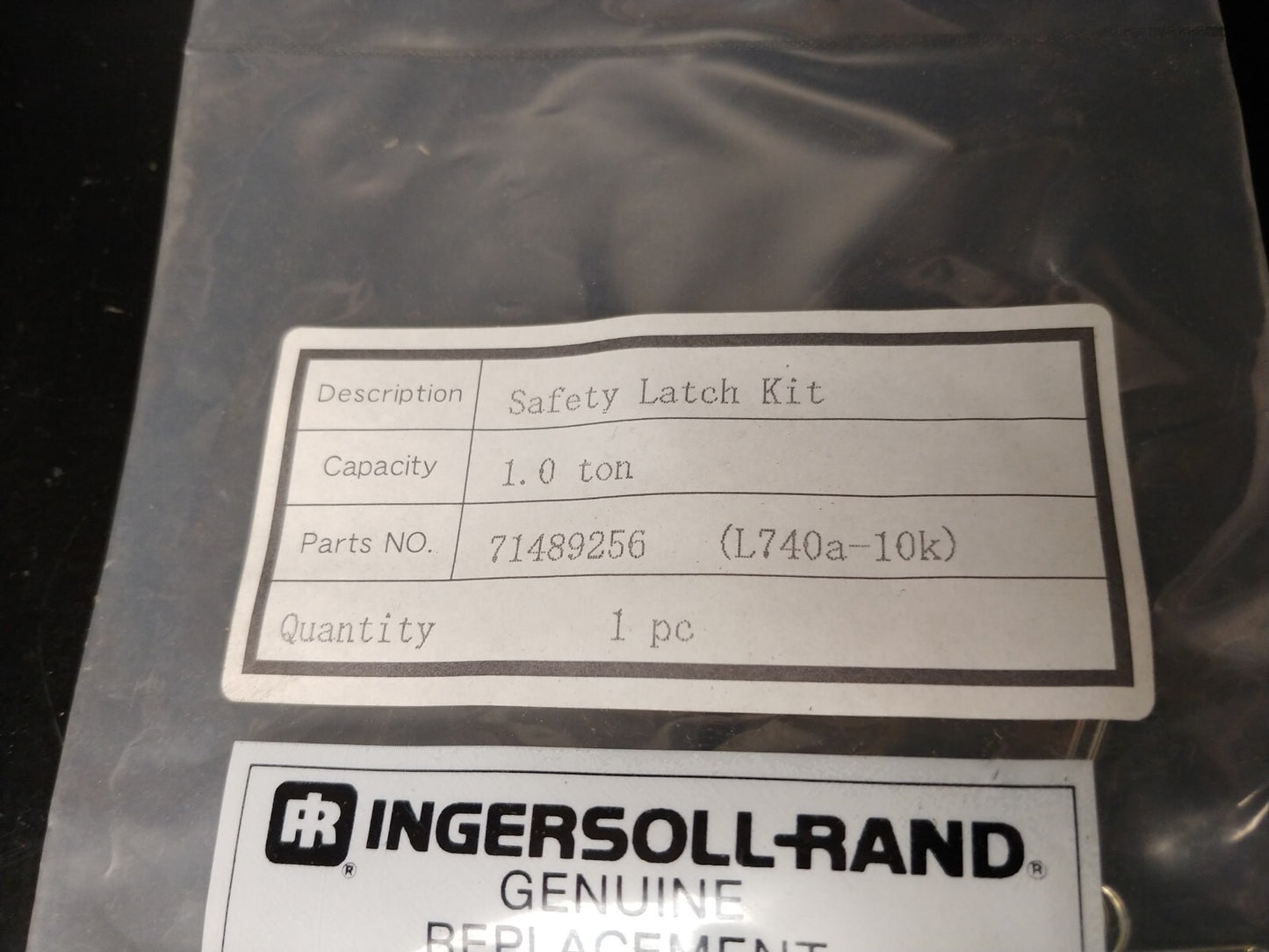 Ingersoll Rand 1 ton Hook Latch Kit P/N 71489256 L5H Series Lever Hoists