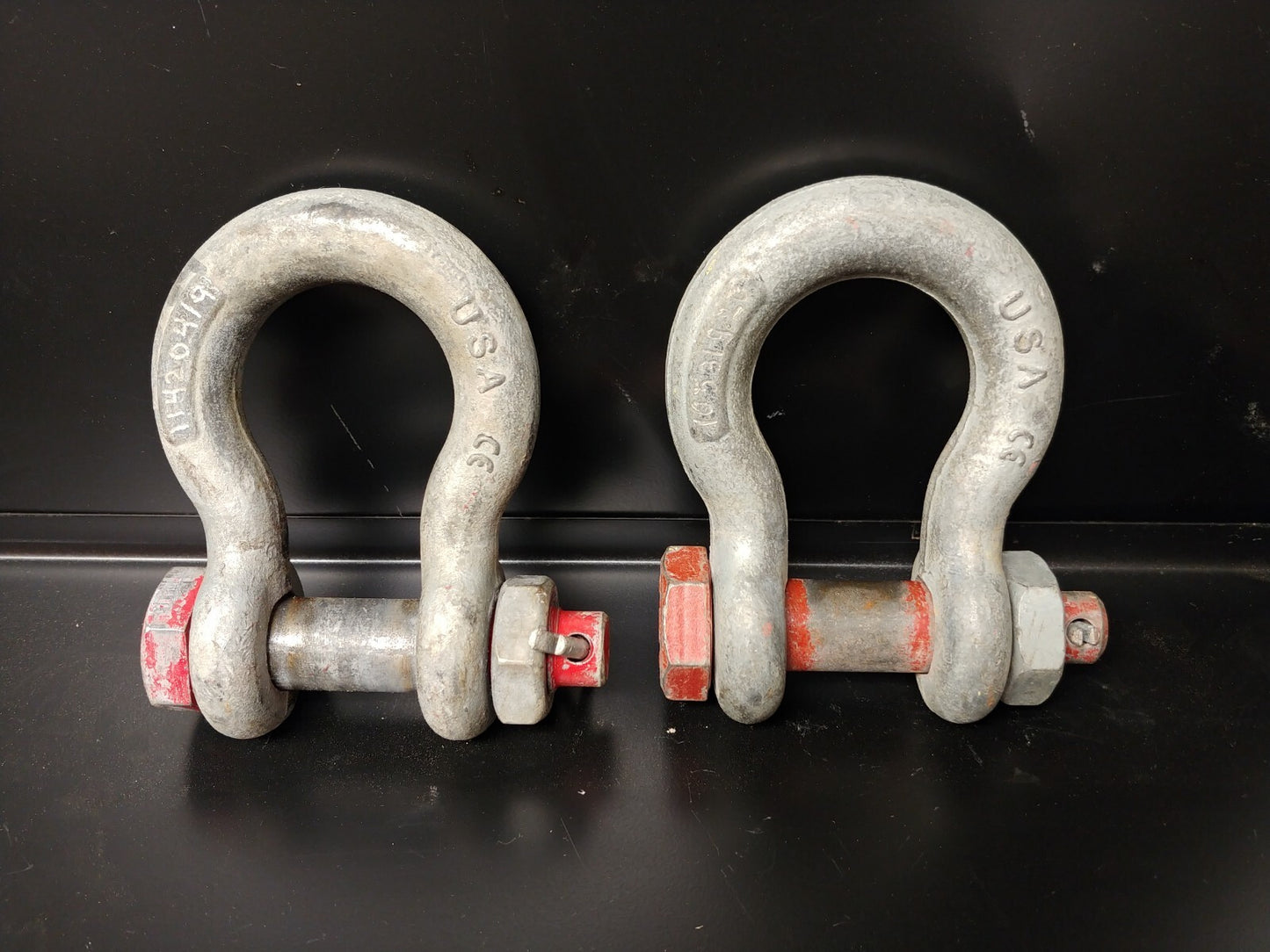 LOT OF 2 EA. Crosby 7/8 Bolt Type Anchor Shackles 6-1/2 ton G-2130 USA 1019533