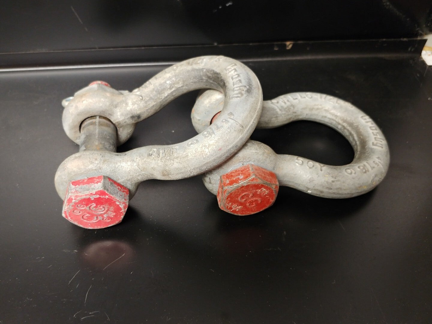LOT OF 2 EA. Crosby 7/8 Bolt Type Anchor Shackles 6-1/2 ton G-2130 USA 1019533