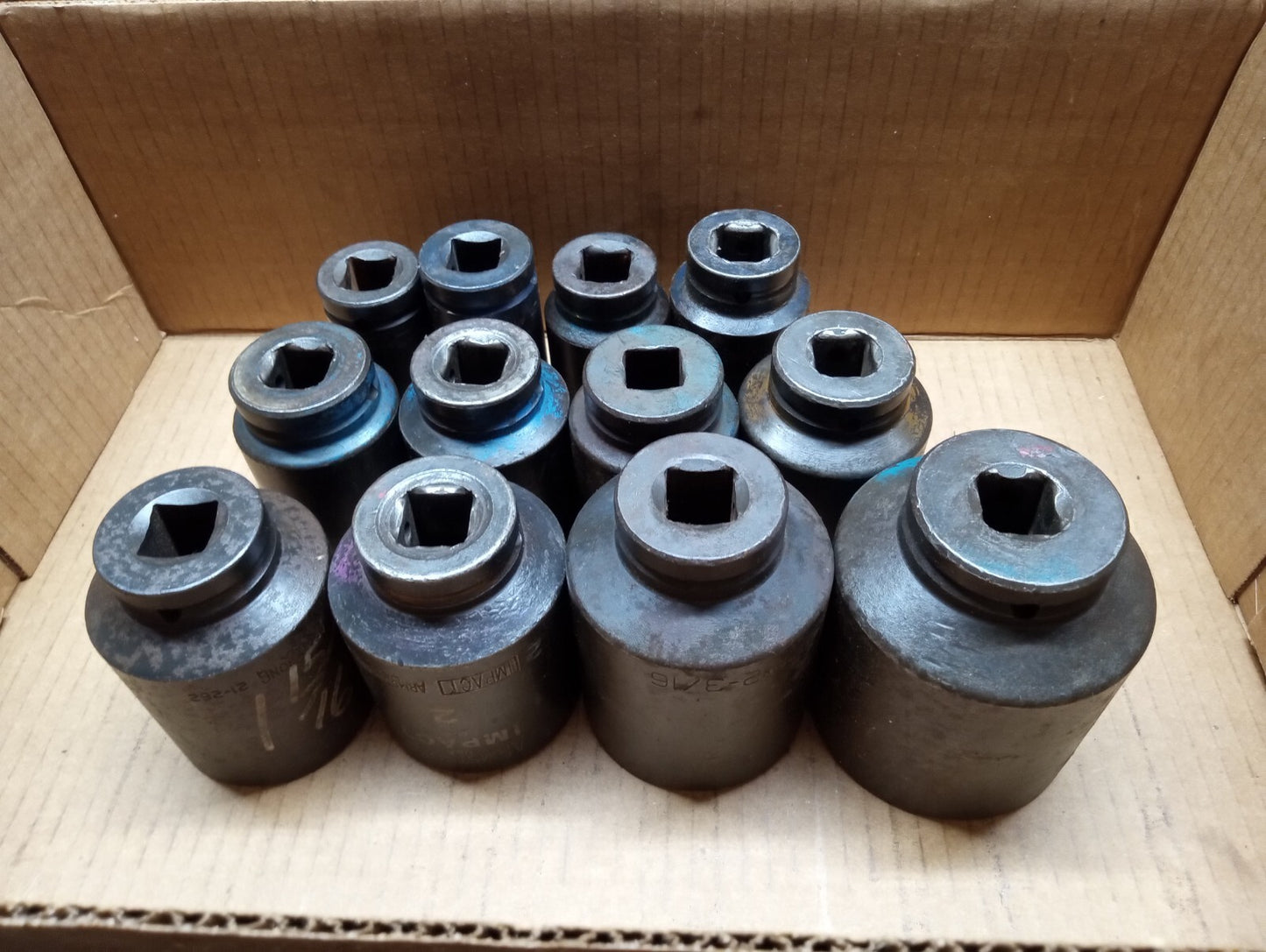 Armstrong & Wright 15/16 To 2-5/16 Deep Impact Socket Set of 12 pcs 3/4 Dr. USA
