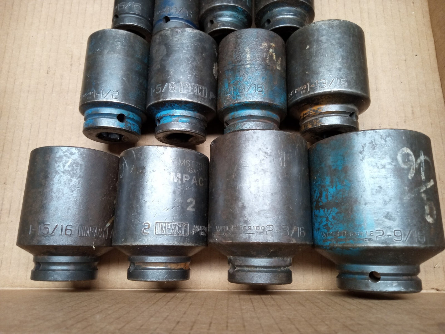 Armstrong & Wright 15/16 To 2-5/16 Deep Impact Socket Set of 12 pcs 3/4 Dr. USA