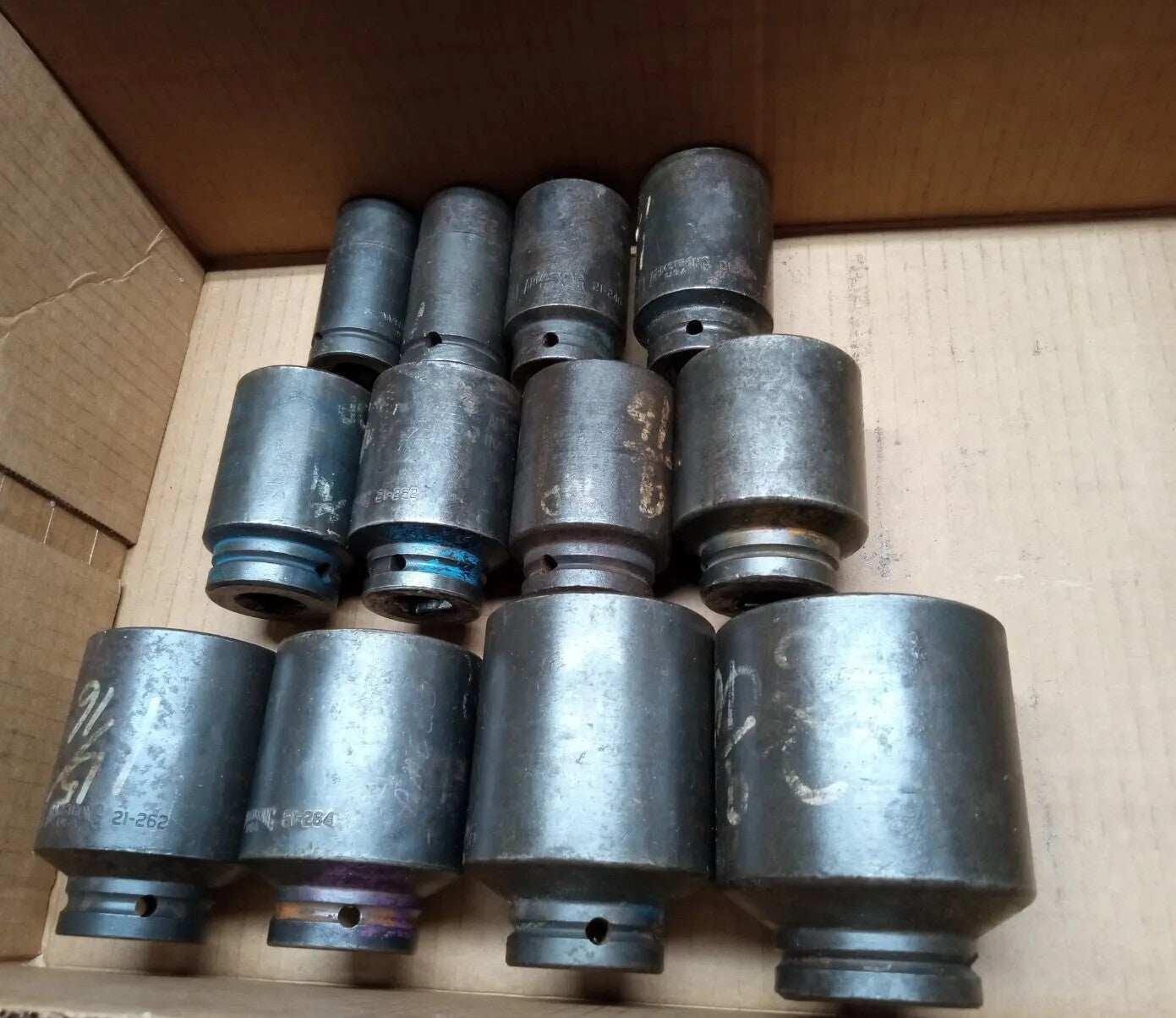 Armstrong & Wright 15/16 To 2-5/16 Deep Impact Socket Set of 12 pcs 3/4 Dr. USA