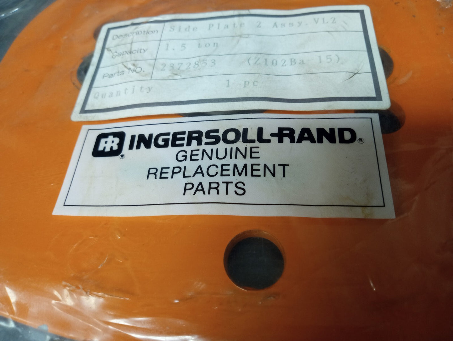 Ingersoll Rand 1.5 ton Side Plate 2 Assembly P/N 2372853 for VL2 Series