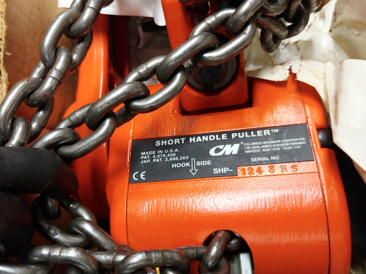 NEW CM 3 ton Short Handle Puller Hoist 5 ft Lift Chain 7330PS Made In USA