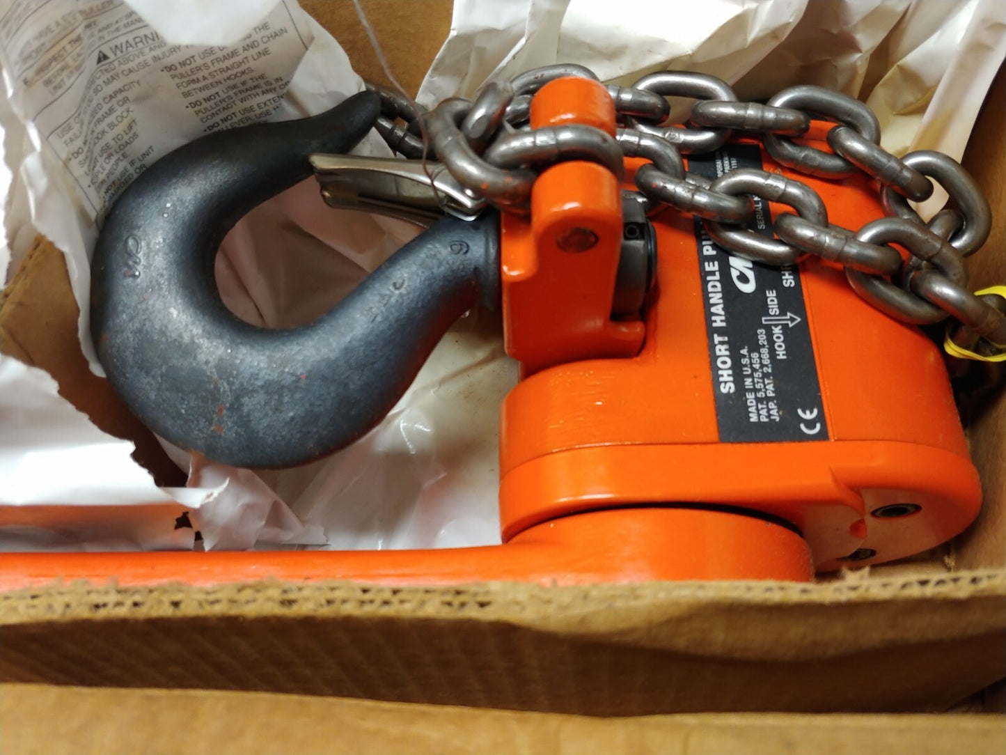NEW CM 3 ton Short Handle Puller Hoist 5 ft Lift Chain 7330PS Made In USA