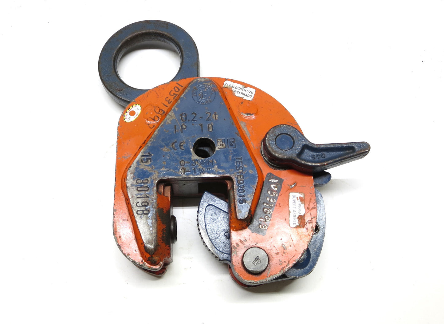 Crosby 2 ton Universal Plate Lifting Clamp IPU10 Size 0" - 1-3/8" p/n 2701677