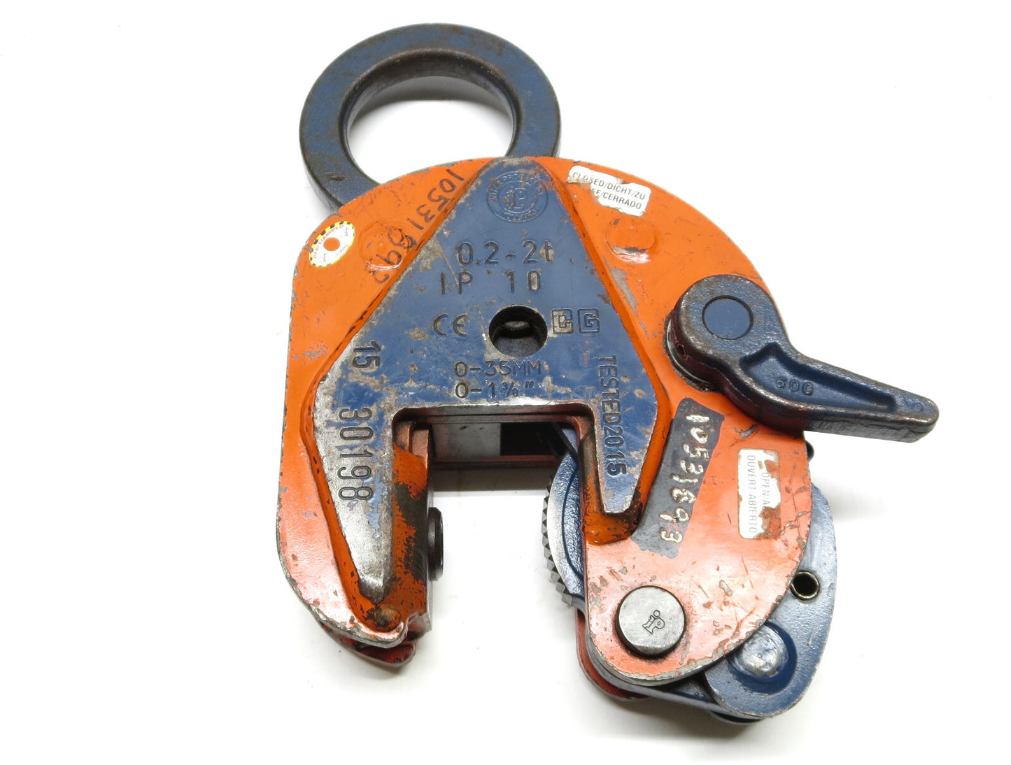 Crosby 2 ton Universal Plate Lifting Clamp IPU10 Size 0" - 1-3/8" p/n 2701677