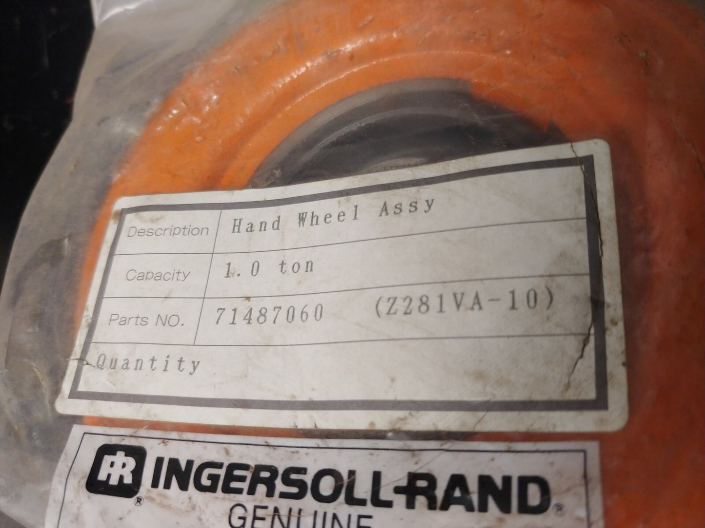 Ingersoll Rand 1 ton VL2 Handwheel Assembly with Overload Clutch 71487060