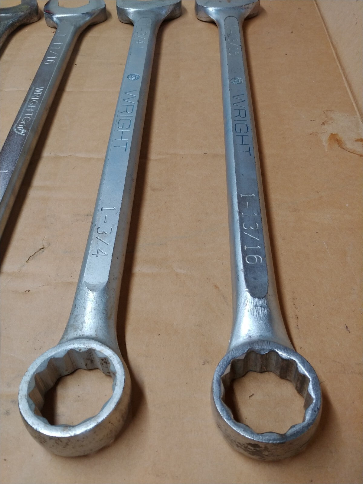 Wright Tool Combination Wrench 6 PC Shop Set 1-1/2 To 1-13/16 in. WrightGrip USA