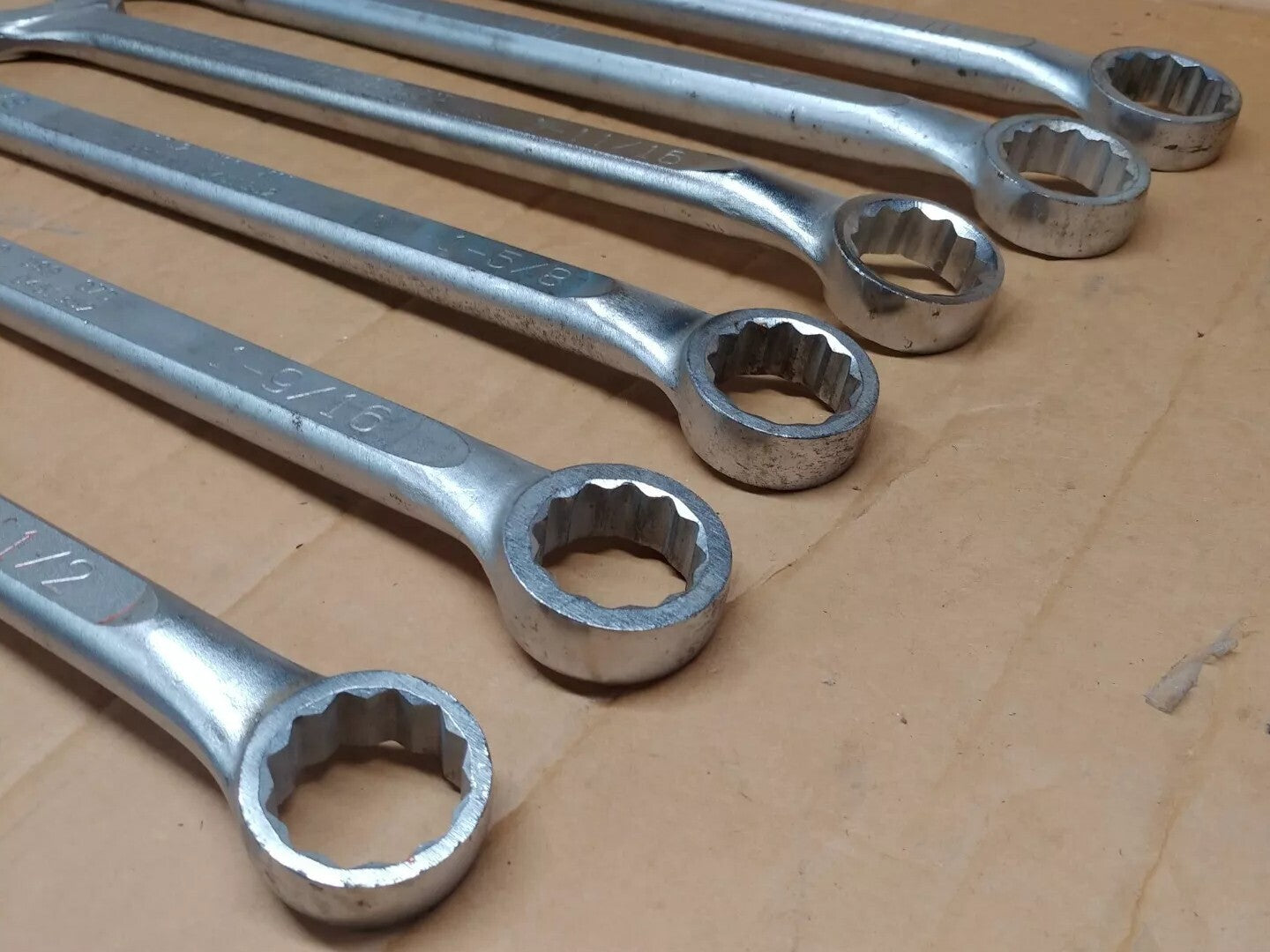 Wright Tool Combination Wrench 6 PC Shop Set 1-1/2 To 1-13/16 in. WrightGrip USA