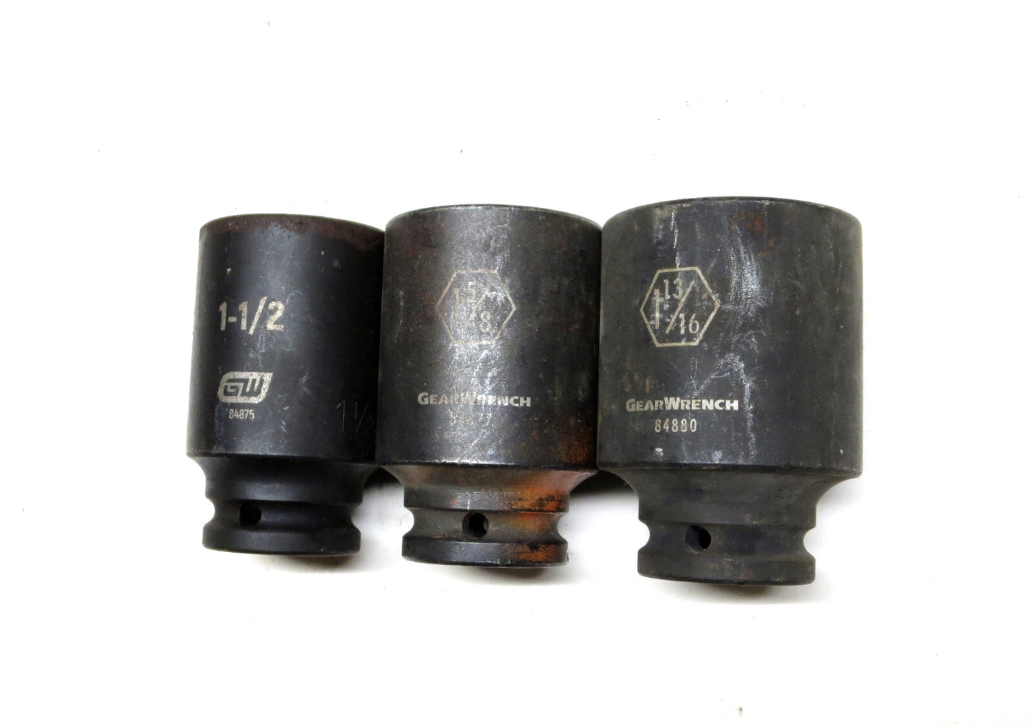 LOT OF 3 PCS GearWrench 3/4 DR Deep Impact Sockets 1-1/2, 1-5/8, 1-13/16 in.