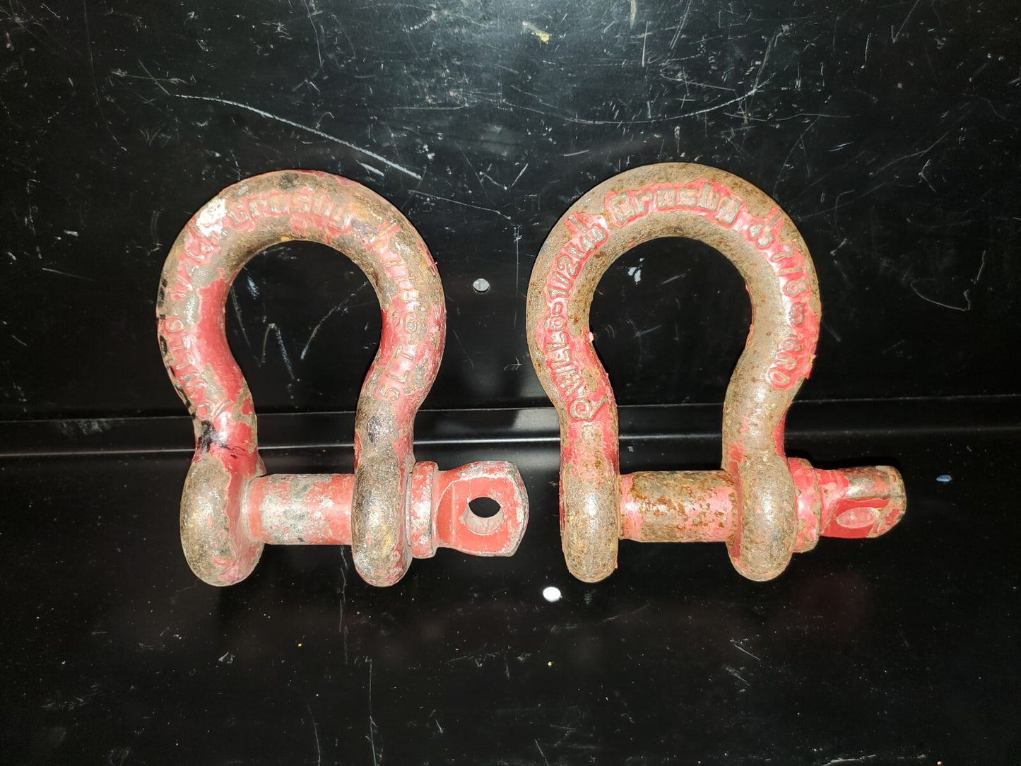 Lot of 2 ea. Crosby 7/8 in. Screw Pin Anchor Shackles 6-1/2 Ton UK