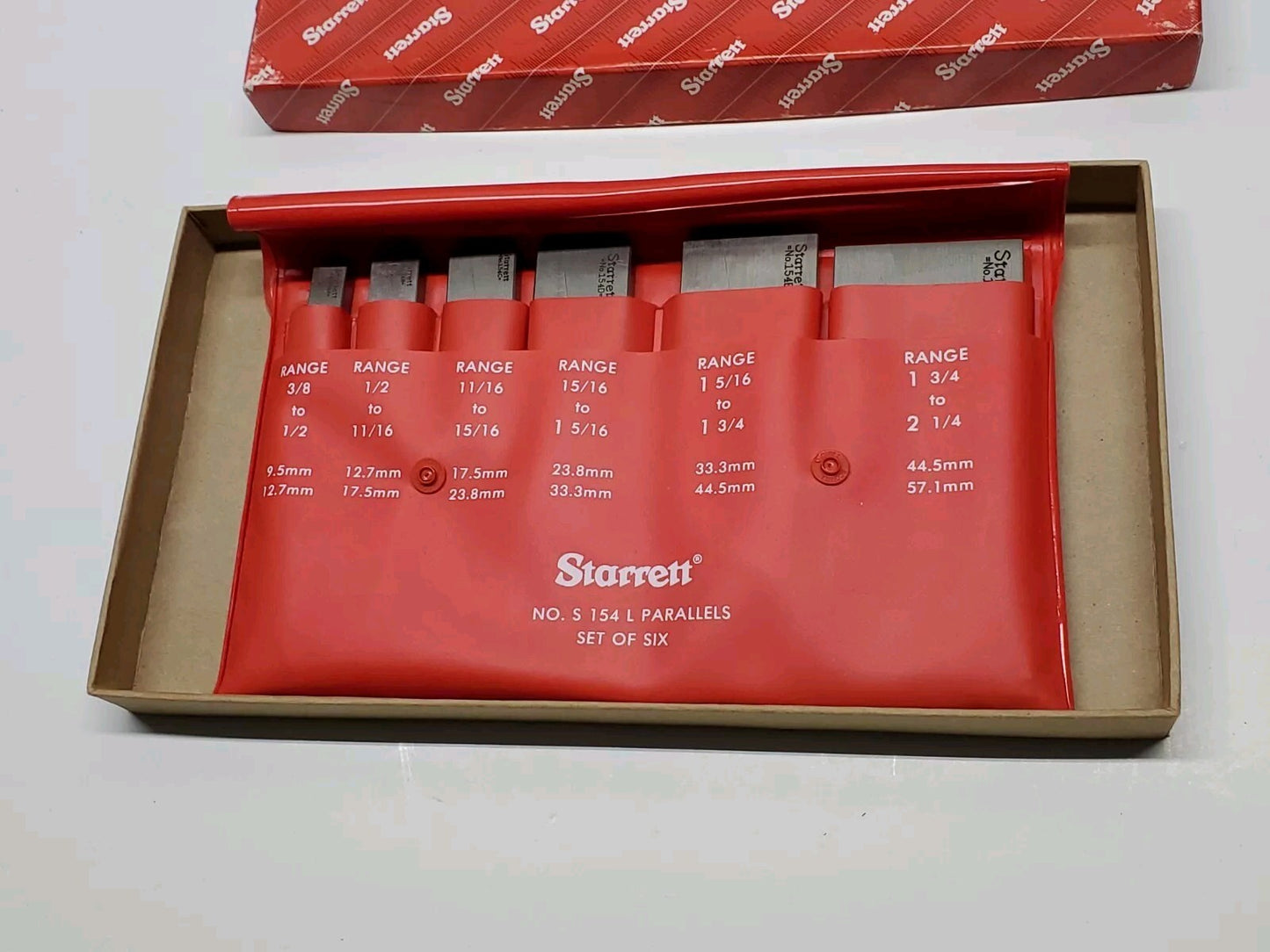 Starrett S154LZ Adjustable Parallel Set of 6 3/8" to 2-1/4" IN STOCK NOS USA
