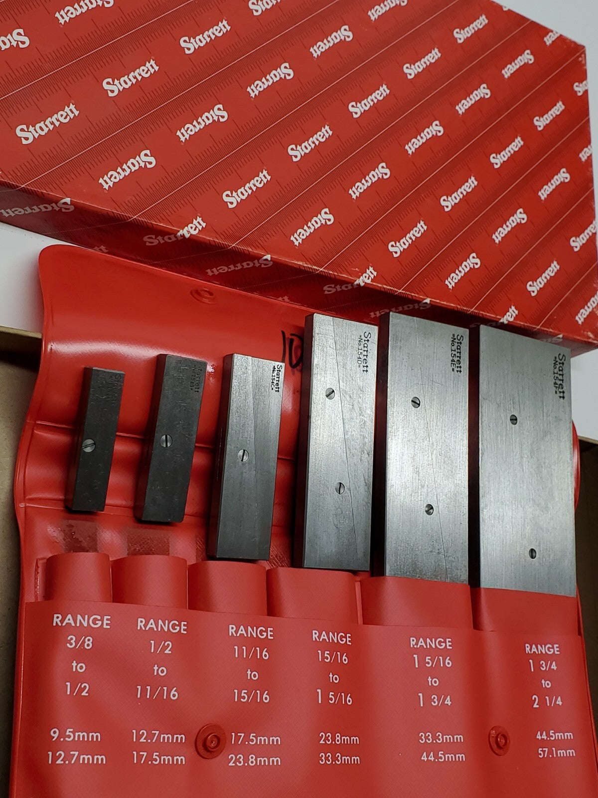 Starrett S154LZ Adjustable Parallel Set of 6 3/8" to 2-1/4" IN STOCK NOS USA