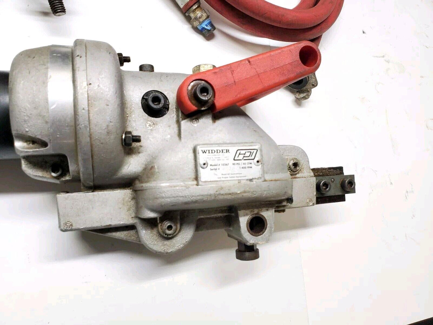 Widder 10267 Pneumatic Hacksaw w/ Widder 20257 Large Pipe Clamp & Air Hose