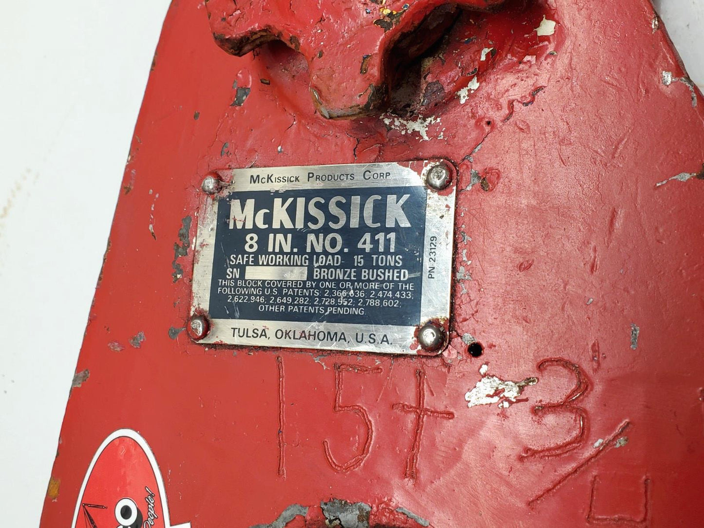 McKISSICK CROSBY 8" SNATCH BLOCK w/ SHACKLE 15 Ton 3/4 wire rope