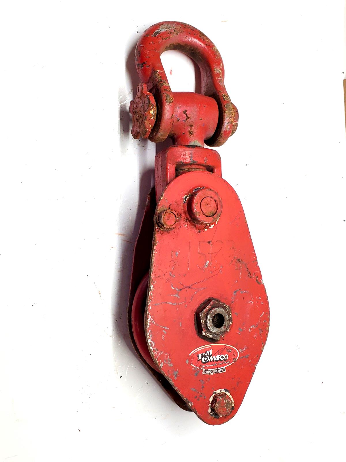 McKISSICK CROSBY 8" SNATCH BLOCK w/ SHACKLE 15 Ton 3/4 wire rope