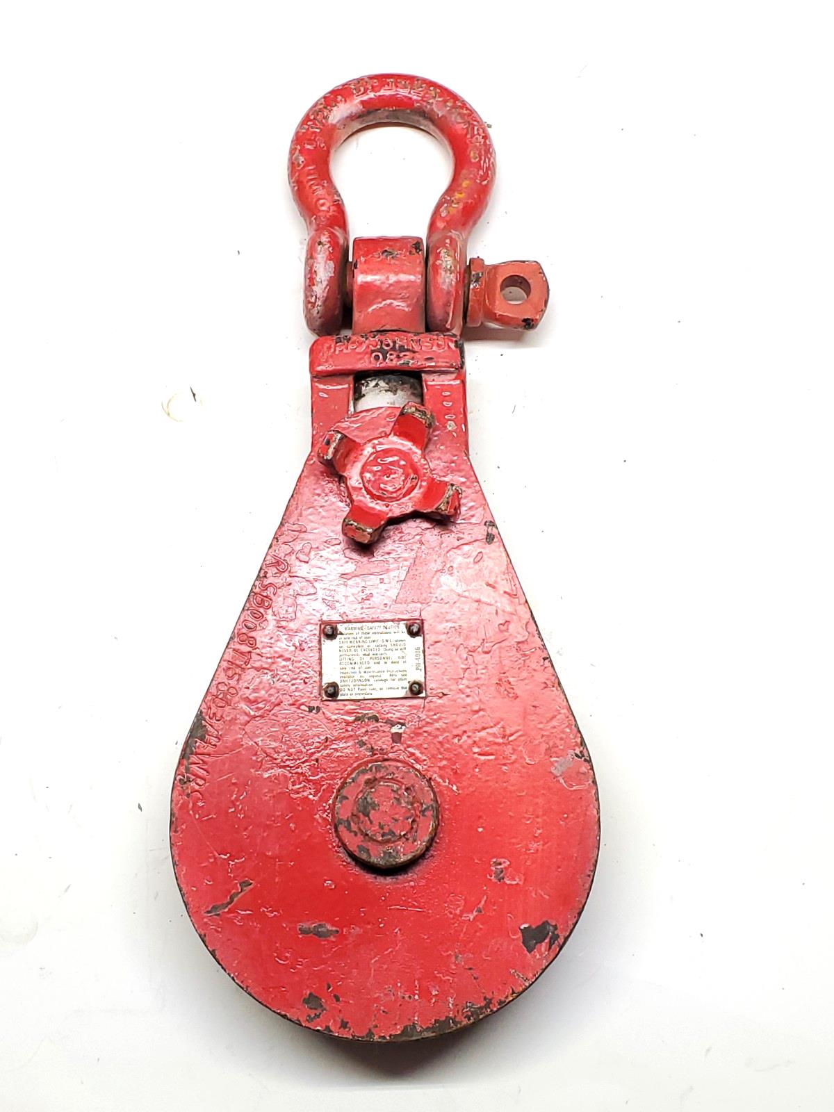 DRH Johnson Blocks 8 ton Snatch Block 8 in. Crosby Shackle Top. Made In USA