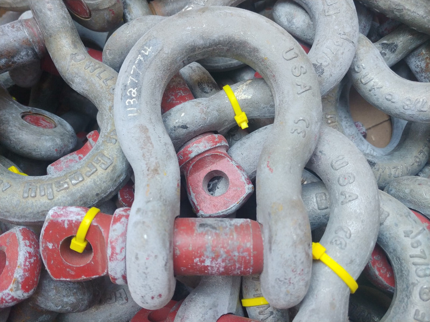 Lot of 4 ea. Crosby 7/8" Screw Pin Anchor Shackles 6-1/2 Ton 1018516 G-209 USA