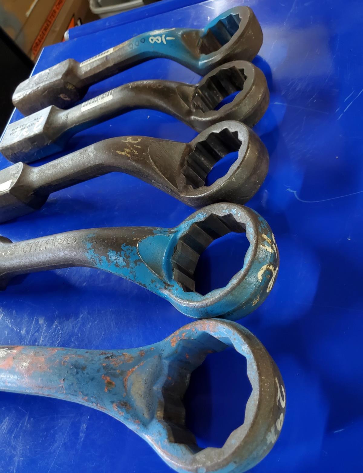 Lot Of 5 Wright & Armstrong Offset Striking Wrenches 2-1/8 to 2-9/16 USA