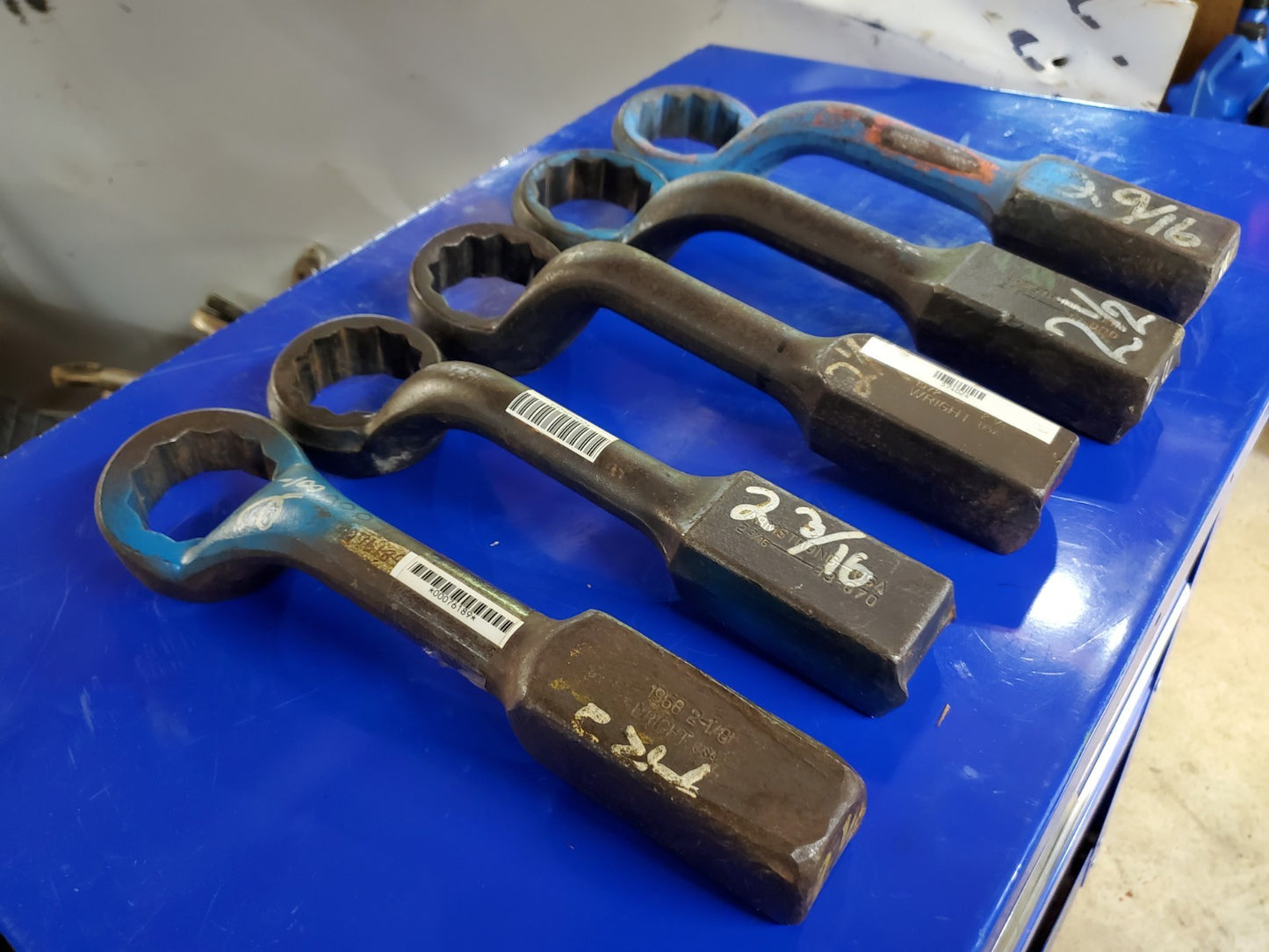 Lot Of 5 Wright & Armstrong Offset Striking Wrenches 2-1/8 to 2-9/16 USA