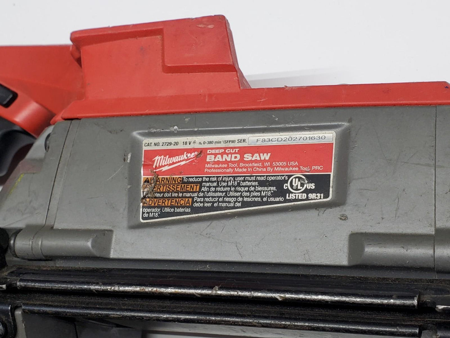Milwaukee 2729-20 Portable Band Saw w/ New Pulleys M18 18v SN F83CD202701630
