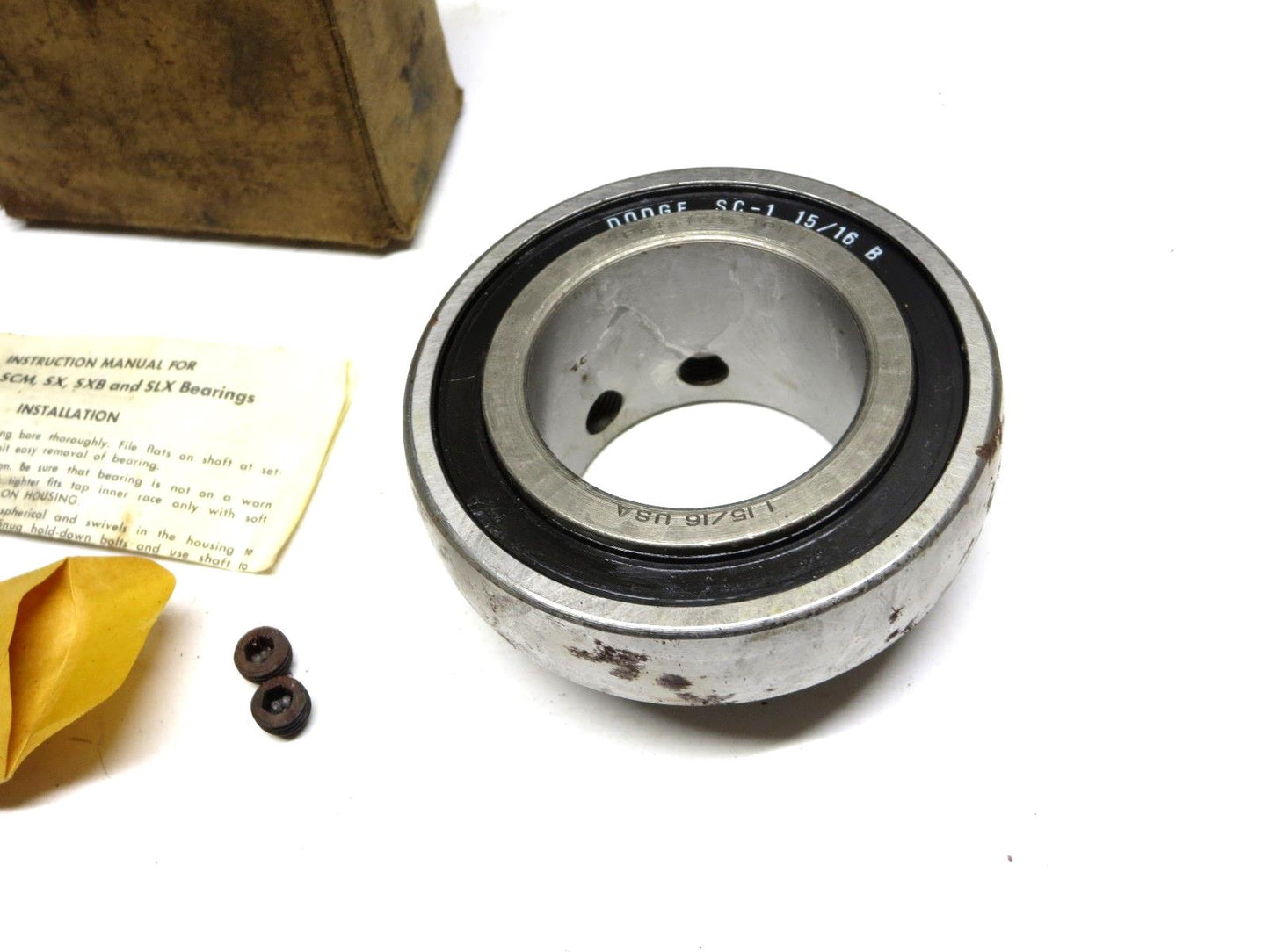 Dodge 123275 1-15/16 Shaft Ball Bearing Insert NOS w/ Box, Manual, Set Screws SC