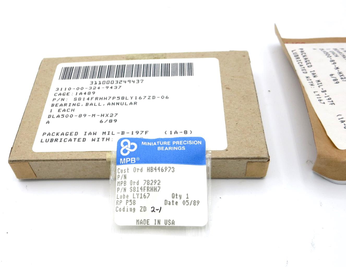 Hard to Find MPB Bearing SFR188 Mini S814FRHH7 1/4 x 1/2 x 1/8" MADE IN USA