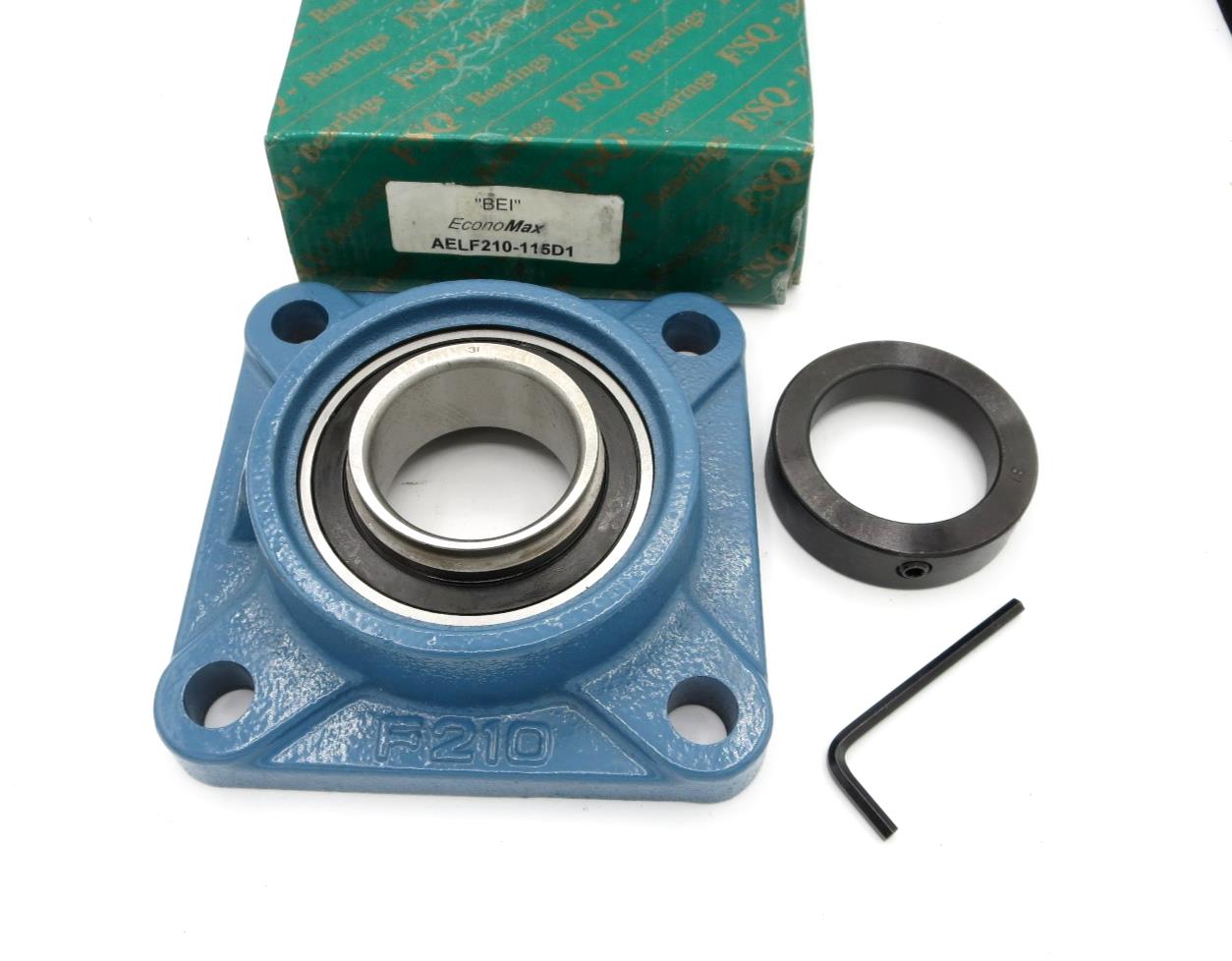 FSQ AELF210-115D1 Ball Bearing Flange Unit 1-15/16 in. Shaft 4-Bolt Taiwan