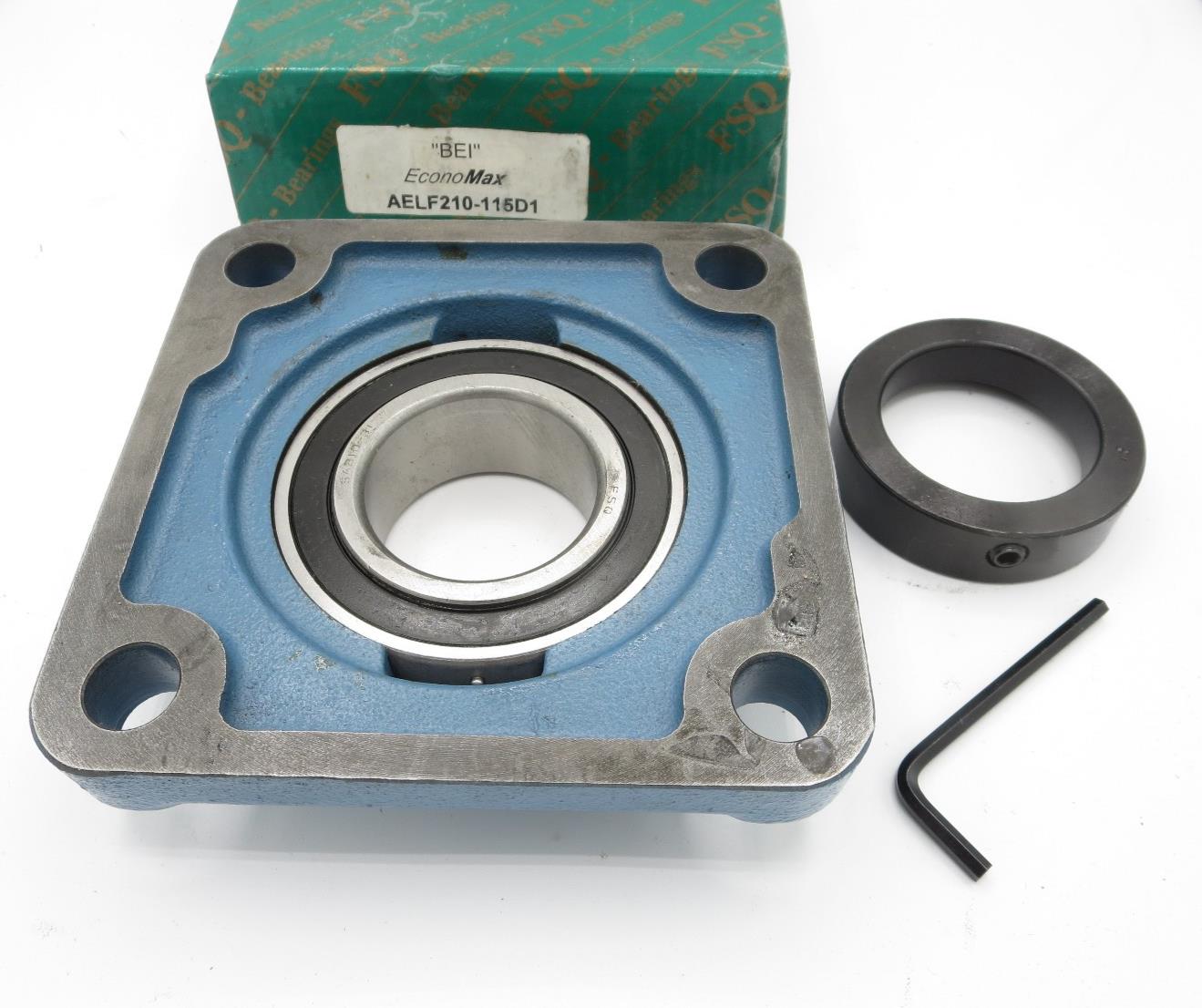 FSQ AELF210-115D1 Ball Bearing Flange Unit 1-15/16 in. Shaft 4-Bolt Taiwan