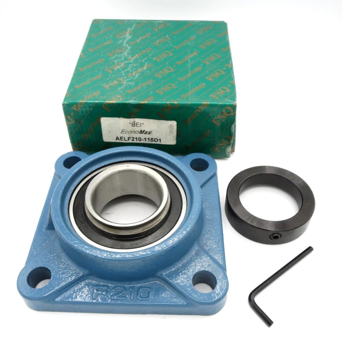 FSQ AELF210-115D1 Ball Bearing Flange Unit 1-15/16 in. Shaft 4-Bolt Taiwan