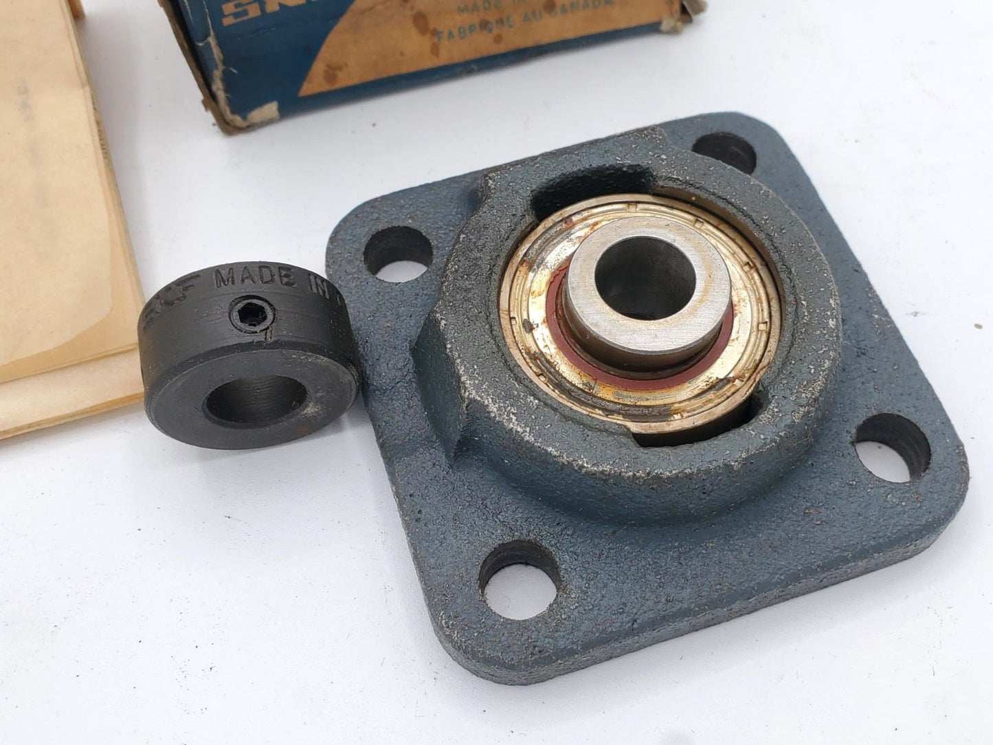 FYA008C SKF 4 Bolt Flange Bearing FYA 008 C w/ Collar & Instructions F4B 201-TF