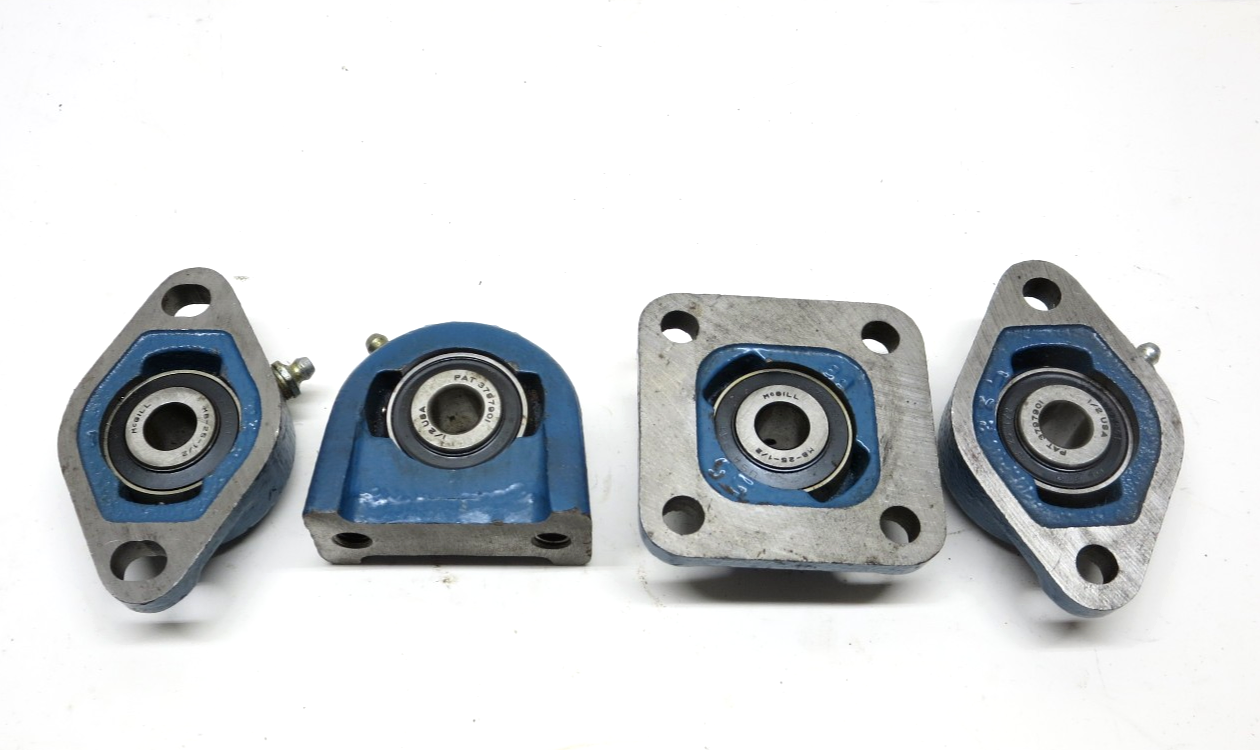 LOT OF 4 MB Manufacturing / McGill 1/2 in Bore Assortment Flange Mount Bearing