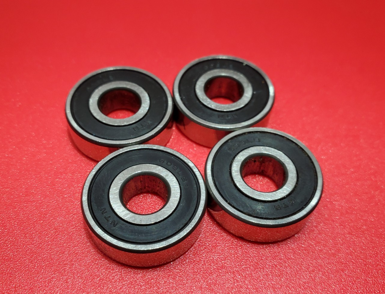 LOT OF 4 PCS NTN 608LLB Radial Ball Bearing, Both Sides Sealed