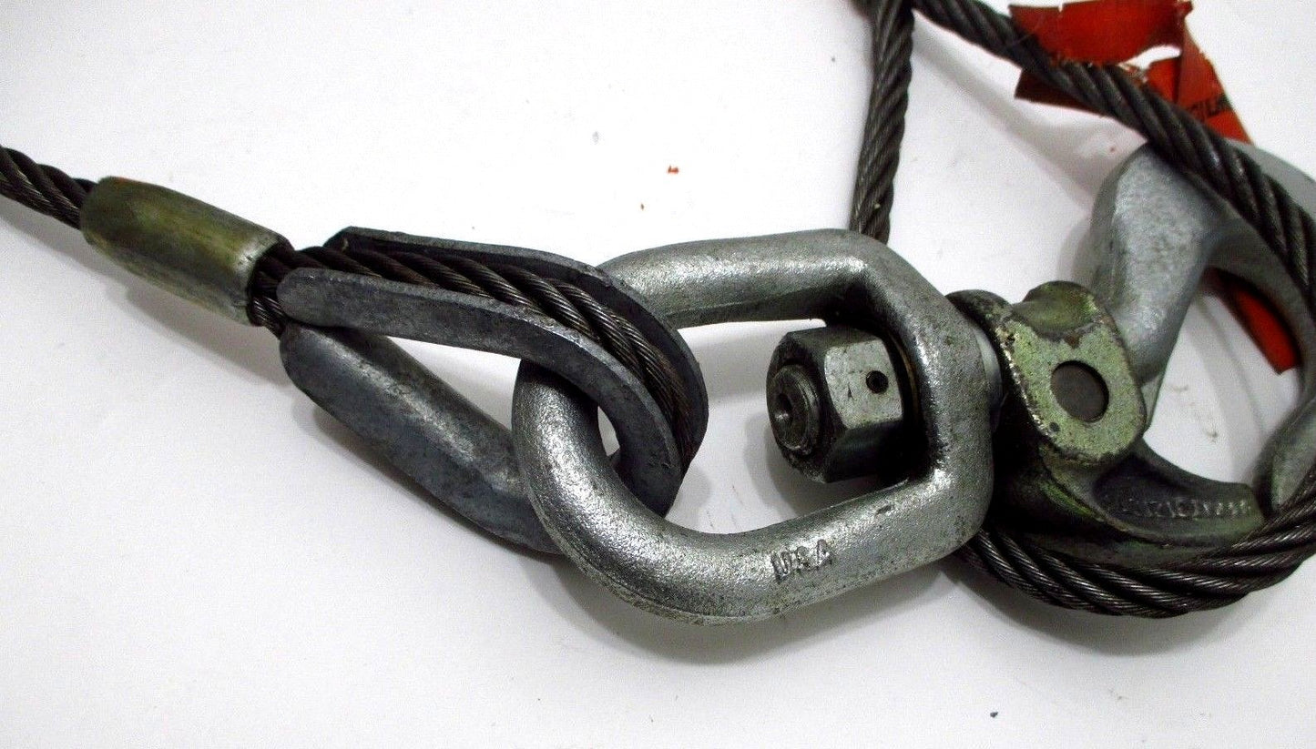 LIFTALL Sling 3/8 in. x 4 FT 6 x 19 Crosby Rollox BL5A-2.3T BL-5A Hook USA