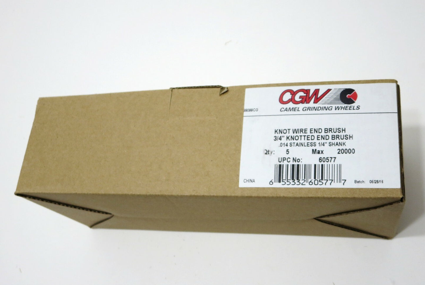 CGW 60577 3/4 KNOTTED END BRUSH .014 STAINLESS 1/4 SHANK BOX OF 5 Camel Grinding
