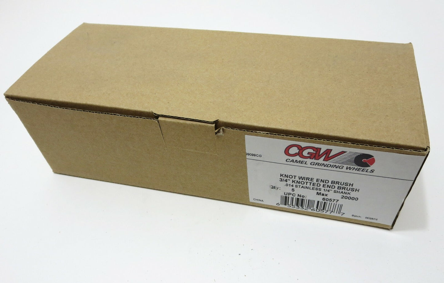 CGW 60577 3/4 KNOTTED END BRUSH .014 STAINLESS 1/4 SHANK BOX OF 5 Camel Grinding