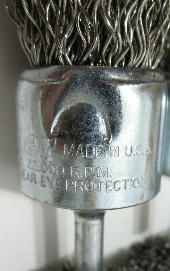 WEILER 10024 1 in .020 Stainless Steel Crimped Wire End Brush Made in USA